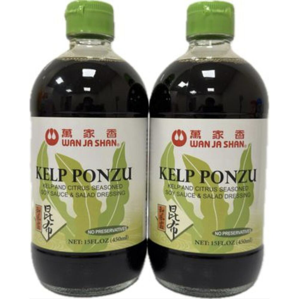 2 Pack Wan Ja Shan Kelp Ponzu Soy Sauce-Kelp and Citrus Seasoned Soy Sauce 15 Oz
